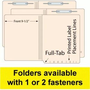 Full Tab File Folders with Fasteners