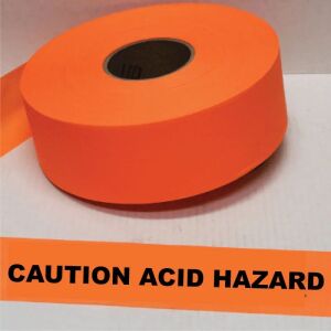 Caution Acid Hazard Tape (Fluorescent Orange)