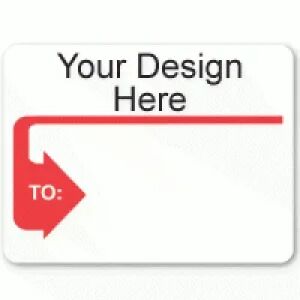 Solid Red Colored Border Arrow Label (JML-12)