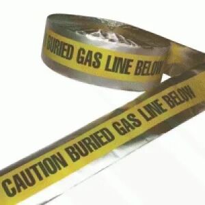 'Caution Buried Gas Line Below' - Black/Yellow  