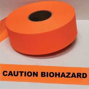 Caution Biohazard Tape, Fl. Orange