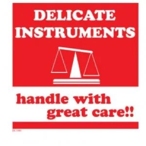 Delicate Instruments Handle With Great Care Label