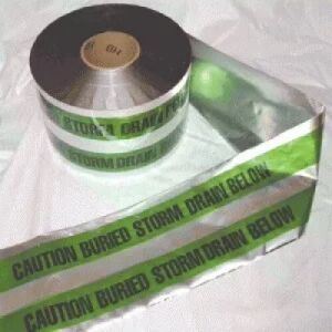 Caution Buried Storm Drain Line Below-Black/Green