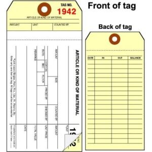 TG15360 Series Inventory Stub Style Tags