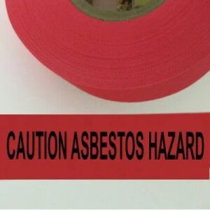 Caution Asbestos Hazard Tape (Fluorescent Red)  