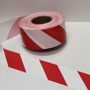 Barricade Tape-Alternating-Stripes, Red & White