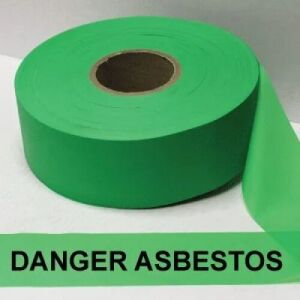 Danger Asbestos Tape, Fl. Green