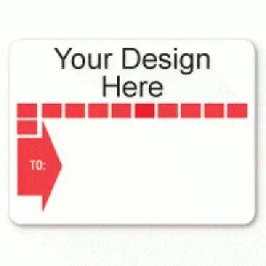 Checkered Red Colored Border Arrow Label (ML-2)