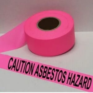 Caution Asbestos Hazard Tape (Fluorescent Pink)   