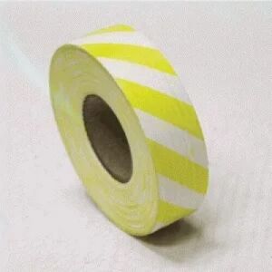 Flagging Tape Yellow/White Stripes Color, Vinyl