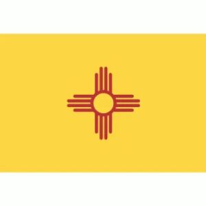 New Mexico Flag with Pole Hem & Gold Fringes