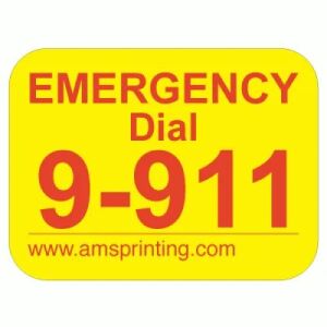 Emergency Phone 9-911 Label, 3/4\