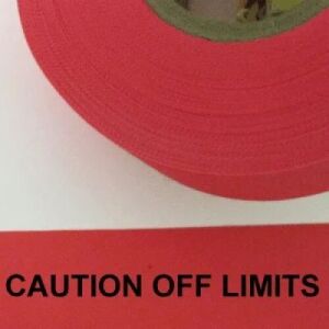 Caution Off Limits Tape, Fl. Red 