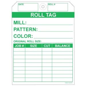 Carpet Roll Tag - Green on 10 pt Tag