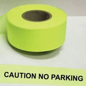 Caution No Parking Tape, Fl. Lime