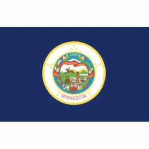 Minnesota Flag with Pole Hem & Gold Fringes