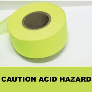 Caution Acid Hazard Tape (Fluorescent Green)