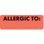 ALLERGY Alert Labels