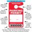 Large Thick Plastic Parking Permits with UV Varnish - Numbered